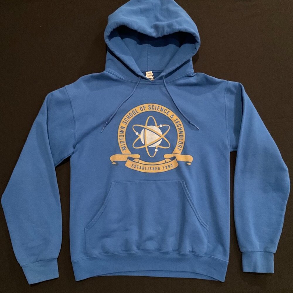 Midtown School Of Science Spiderman Peter Parker Cosplay Blue Hoodie Mens Small